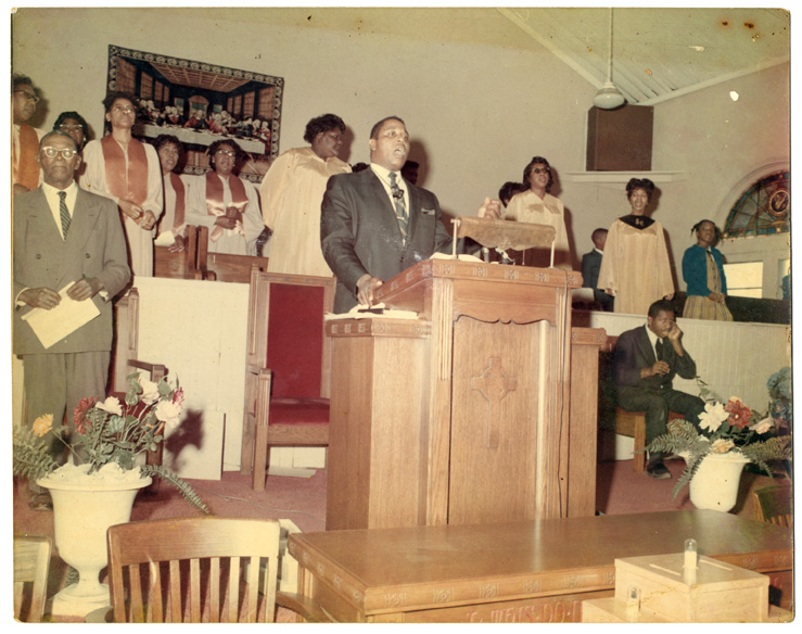 A worship service at Rev. Johnny L. Jones's church in Atlanta